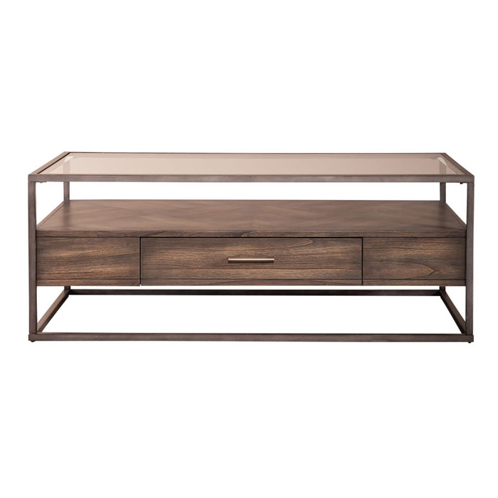 Jamestown Rectangular Cocktail Table in Brown - Discount Furniture World (Burlington,NC)
