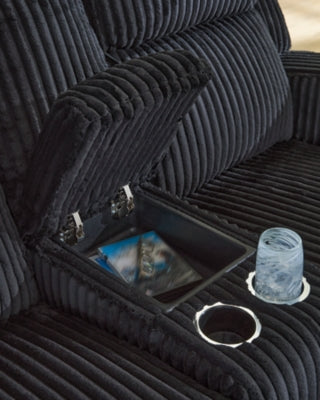 Forest Lake Power Reclining Loveseat with Console - Discount Furniture World (Burlington,NC)