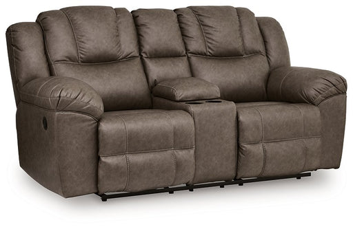 Lowilla Reclining Loveseat with Console - Discount Furniture World (Burlington,NC)