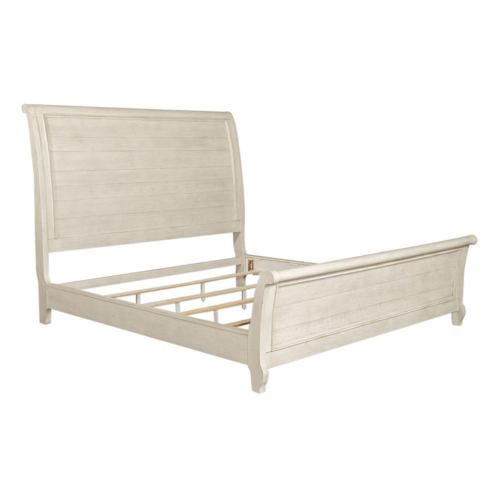 Farmhouse Reimagined King Sleigh Bed, Dresser & Mirror, Chest - Discount Furniture World (Burlington,NC)