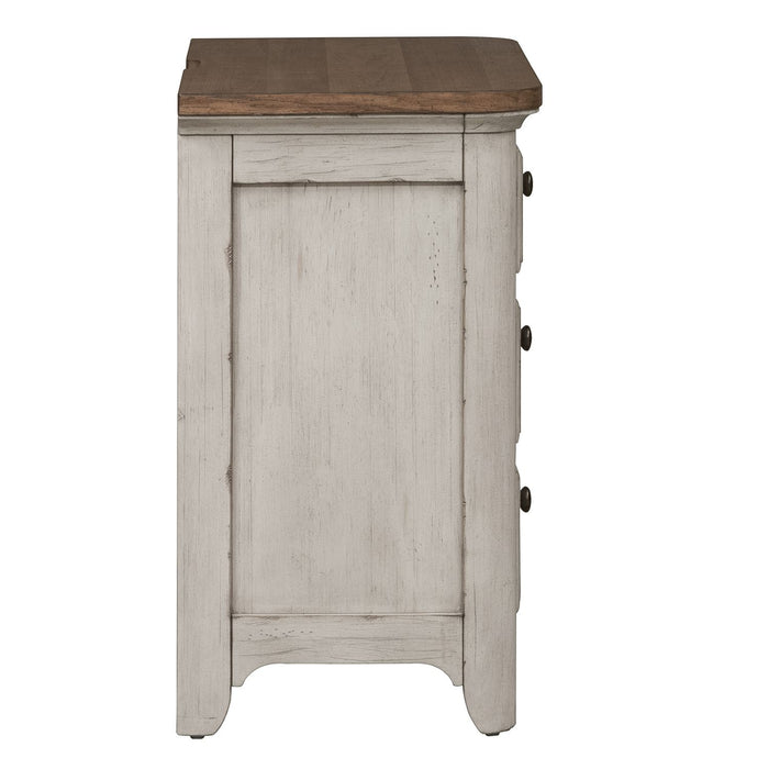 Farmhouse Reimagined Drawer Nightstand in Antique White - Discount Furniture World (Burlington,NC)