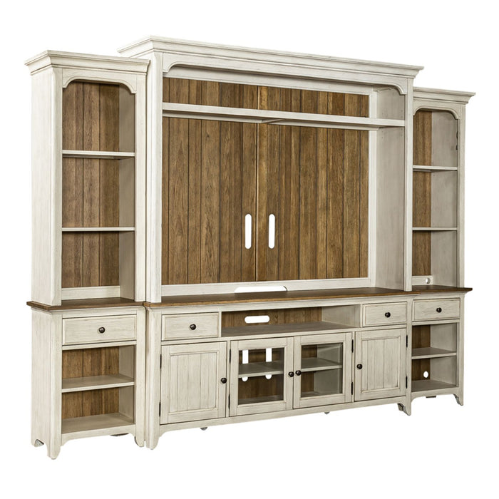 Farmhouse Reimagined Entertainment Center with Piers - Discount Furniture World (Burlington,NC)