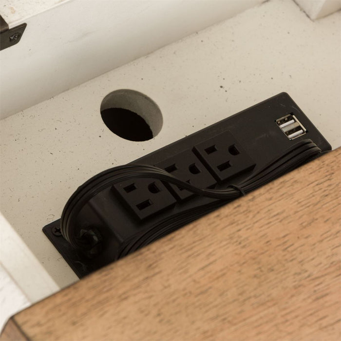 Liberty Farmhouse Reimagined Door Chair Side Table w/ Charging in Antique White