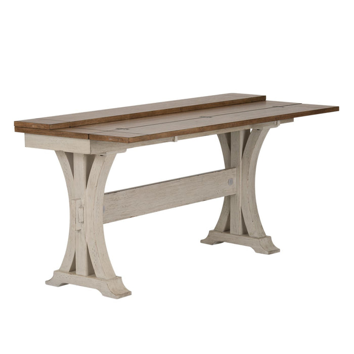 Farmhouse Reimagined Flip Lid Sofa Table in Antique White - Discount Furniture World (Burlington,NC)