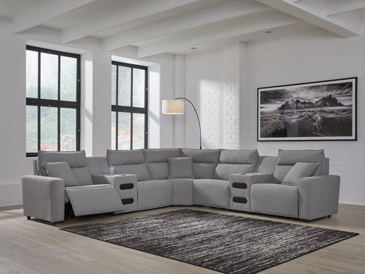 Modmax II Power Reclining Sectional with Audio Consoles - Discount Furniture World (Burlington,NC)