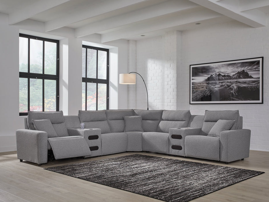 Modmax II Power Reclining Sectional with Audio Consoles - Discount Furniture World (Burlington,NC)