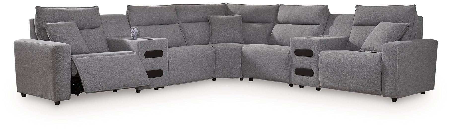 Modmax II Power Reclining Sectional with Audio Consoles - Discount Furniture World (Burlington,NC)