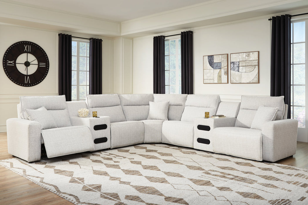 Modmax II Power Reclining Sectional with Audio Consoles - Discount Furniture World (Burlington,NC)