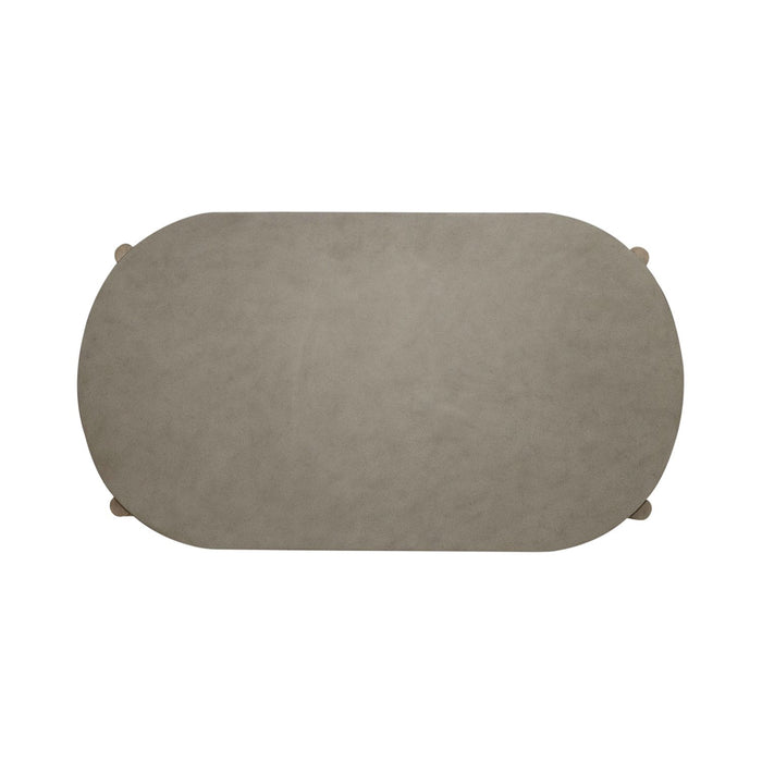 Affinity Oval Cocktail Table in Dusty Taupe with Concrete Top - Discount Furniture World (Burlington,NC)