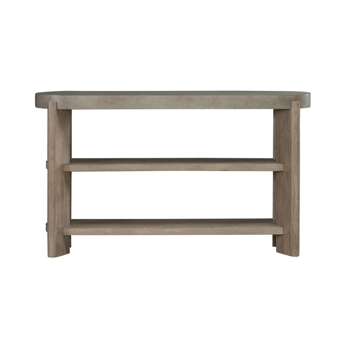 Affinity Sofa Table in Dusty Taupe with Concrete Top - Discount Furniture World (Burlington,NC)