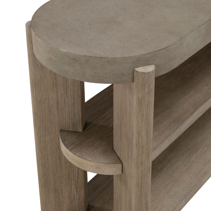 Affinity Sofa Table in Dusty Taupe with Concrete Top - Discount Furniture World (Burlington,NC)