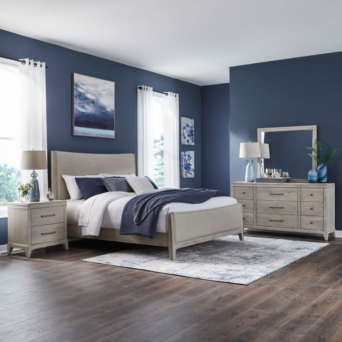 New Haven King California Uph Bed, Dresser & Mirror, Night Stand image