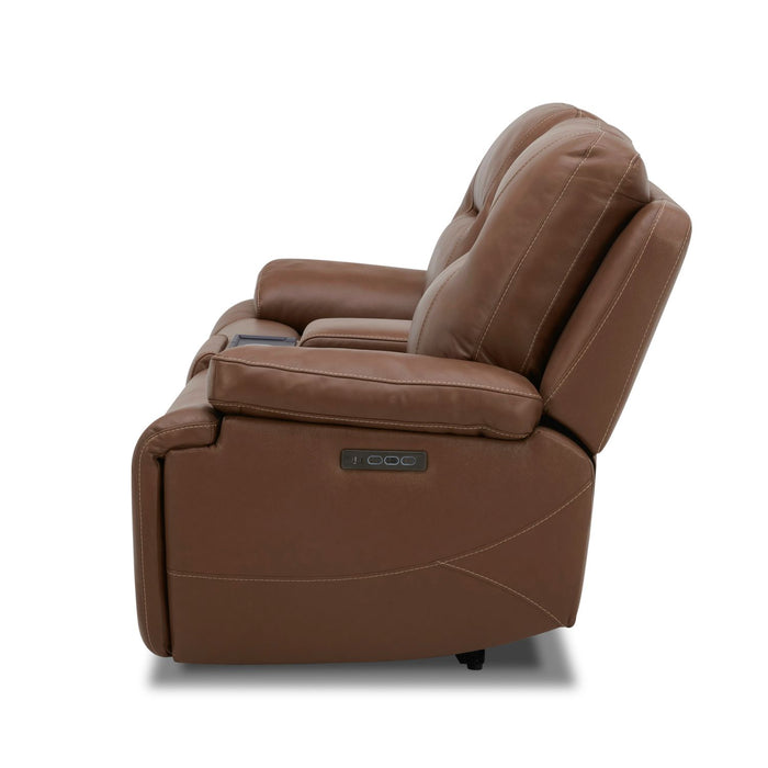 Cameron Loveseat w/Console P3 & ZG - Saddle - Discount Furniture World (Burlington,NC)