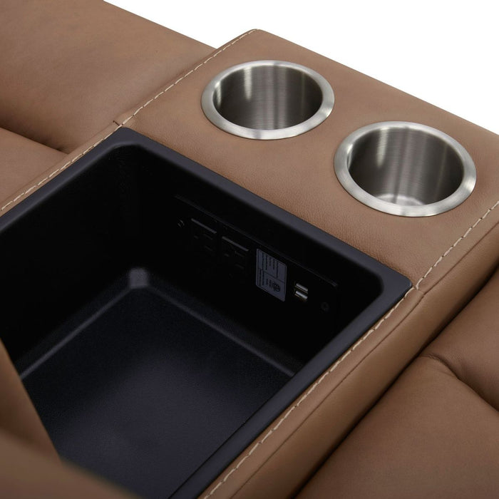 Liberty Furniture Bennett Loveseat with Console P2 & ZG in Butternut