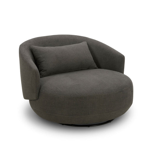 Haley Uph Swivel Cuddler Chair - Charcoal - Discount Furniture World (Burlington,NC)
