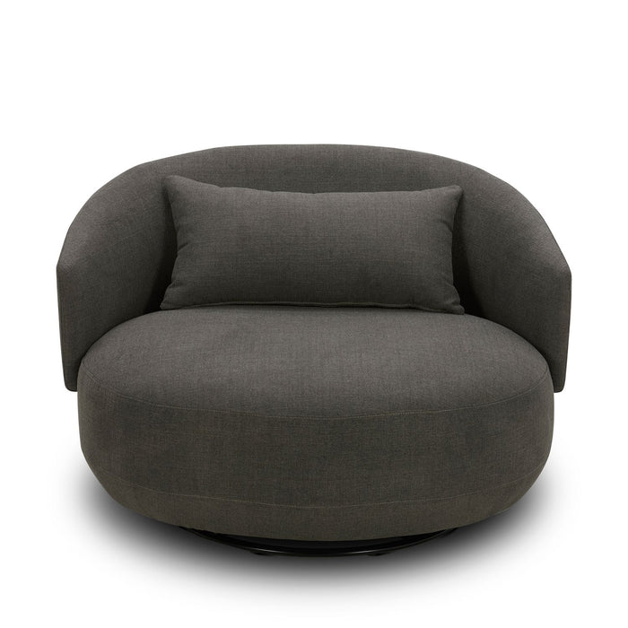 Haley Uph Swivel Cuddler Chair - Charcoal - Discount Furniture World (Burlington,NC)