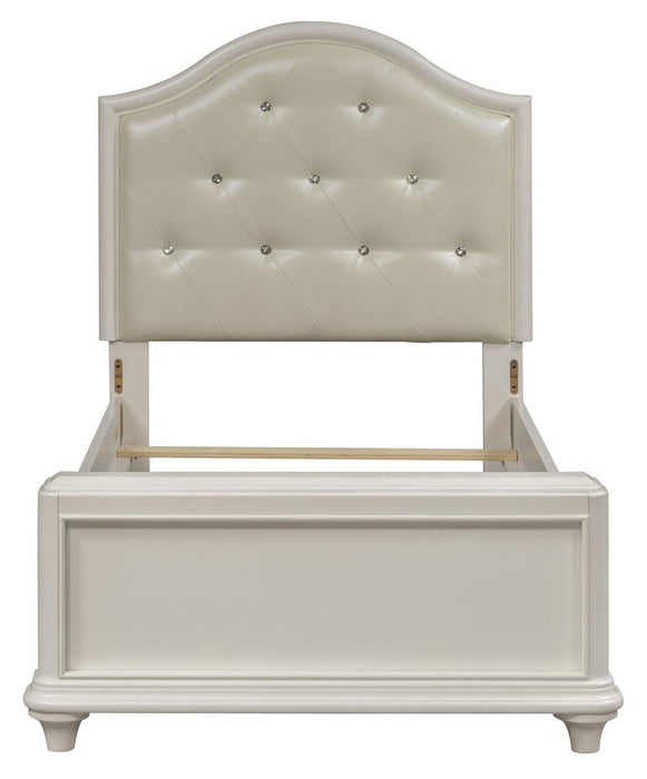 Liberty Furniture Stardust Full Panel Bed in Iridescent White