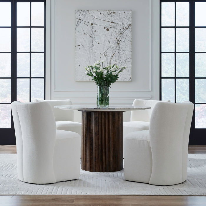 Accent Dining Accent Dining Chair w/ Casters - Ivory - Discount Furniture World (Burlington,NC)