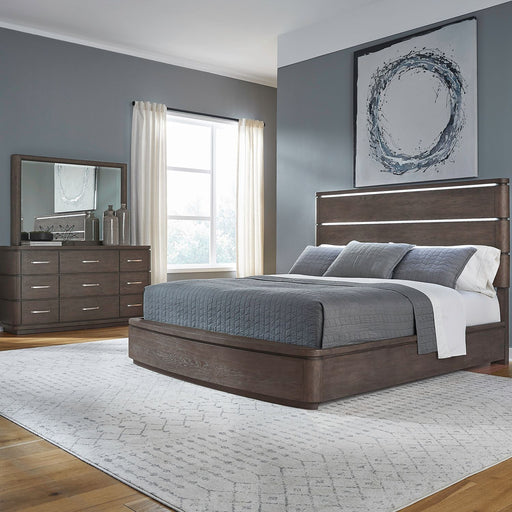 Cascade Falls King California Panel Bed, Dresser & Mirror image