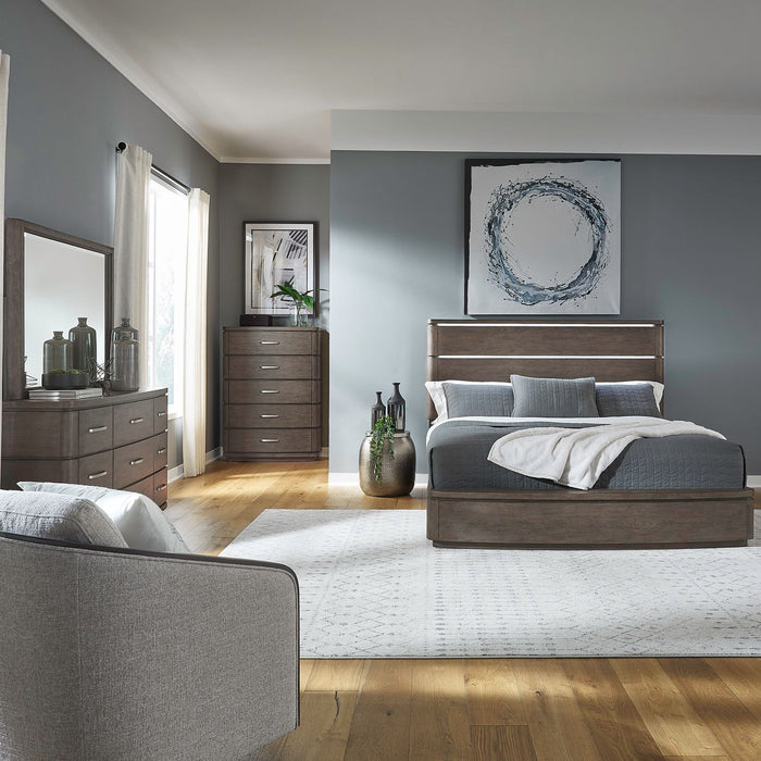 Cascade Falls King Panel Bed, Dresser & Mirror, Chest image