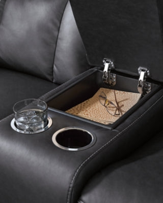 Mackmenville Reclining Loveseat with Console - Discount Furniture World (Burlington,NC)