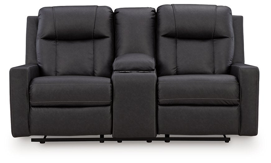 Mackmenville Reclining Loveseat with Console - Discount Furniture World (Burlington,NC)
