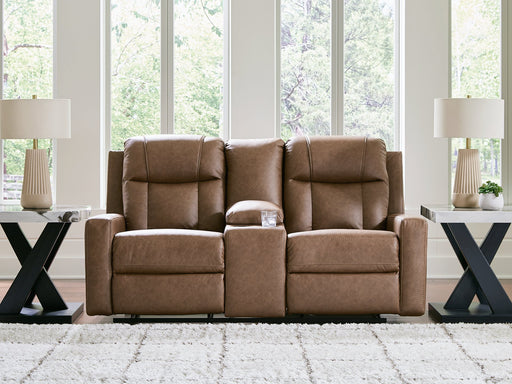 Mackmenville Reclining Loveseat with Console - Discount Furniture World (Burlington,NC)