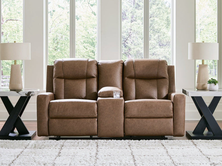 Mackmenville Reclining Loveseat with Console - Discount Furniture World (Burlington,NC)