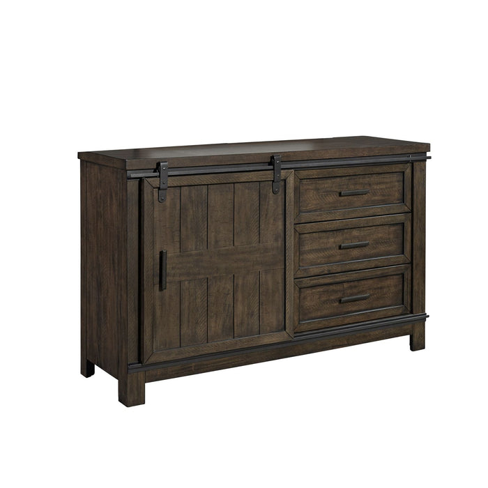 Thornwood Hills Barn Door Dresser in Rock Beaten Gray - Discount Furniture World (Burlington,NC)