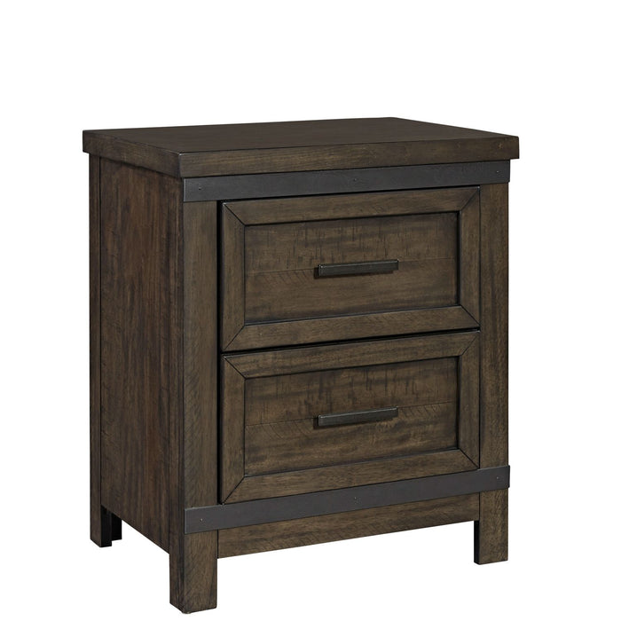 Thornwood Hills 2 Drawer Nightstand in Rock Beaten Gray - Discount Furniture World (Burlington,NC)