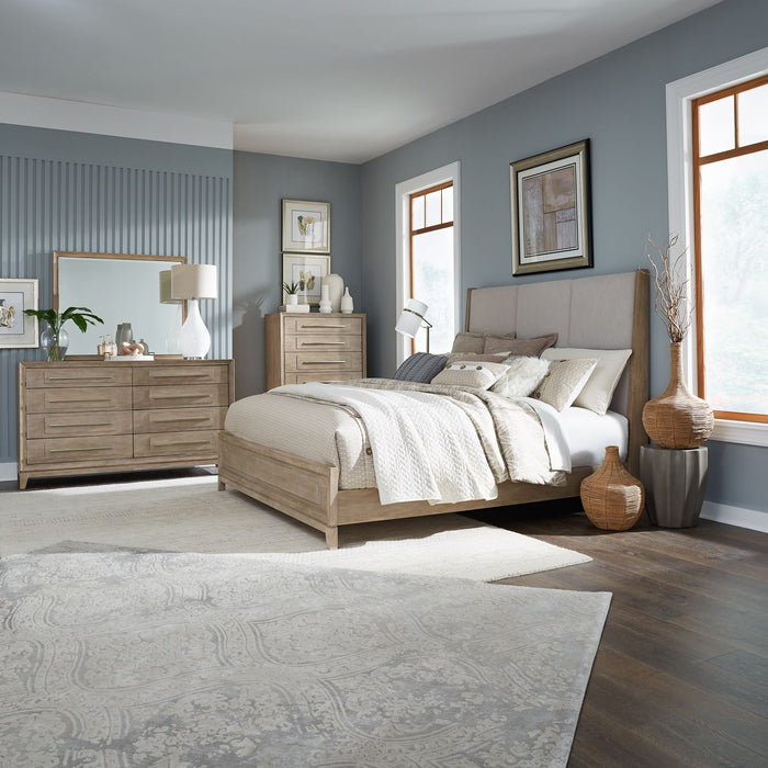 Brentwood Queen Uph Bed, Dresser & Mirror, Chest image