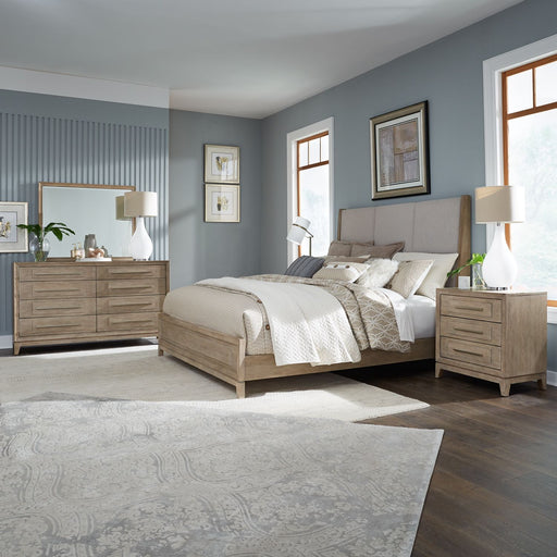 Brentwood Queen Uph Bed, Dresser & Mirror, Night Stand image