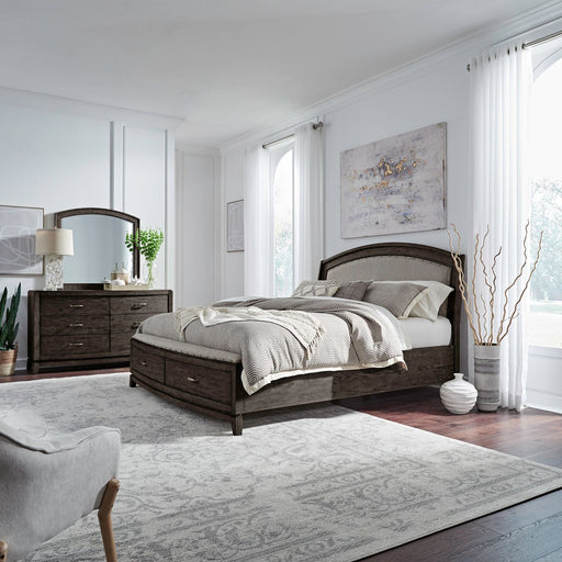 Avalon Queen Uph Storage Bed, Dresser & Mirror image