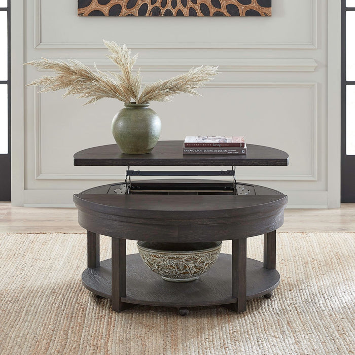 Weston Round Lift Top Cocktail Table - Discount Furniture World (Burlington,NC)