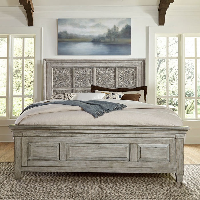 Heartland King Opt California Panel Bed, Dresser & Mirror, Chest - Discount Furniture World (Burlington,NC)