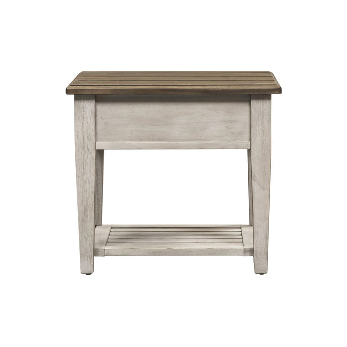 Heartland Drawer End Table in Antique White - Discount Furniture World (Burlington,NC)