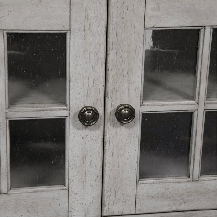 Liberty Heartland 66" Entertainment TV Stand with Hutch in Antique White