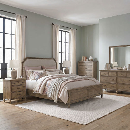 Hickory Grove Uph Bed, Dresser & Mirror, Chest, Night Stand image