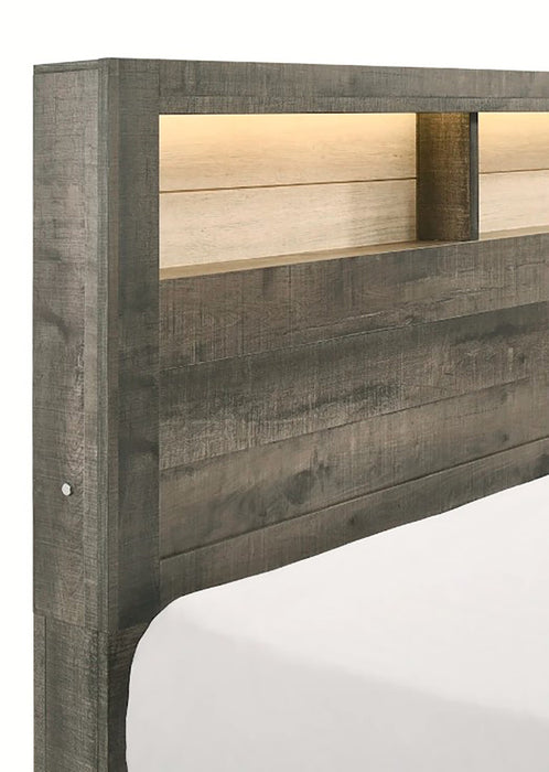 Crown Mark Furniture Rhett Queen Platform Bed in Gray