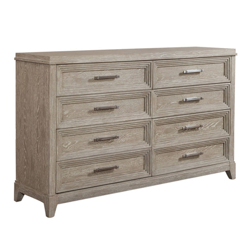 Belmar 8 Drawer Dresser in Washed Taupe and Silver Champagne - Discount Furniture World (Burlington,NC)