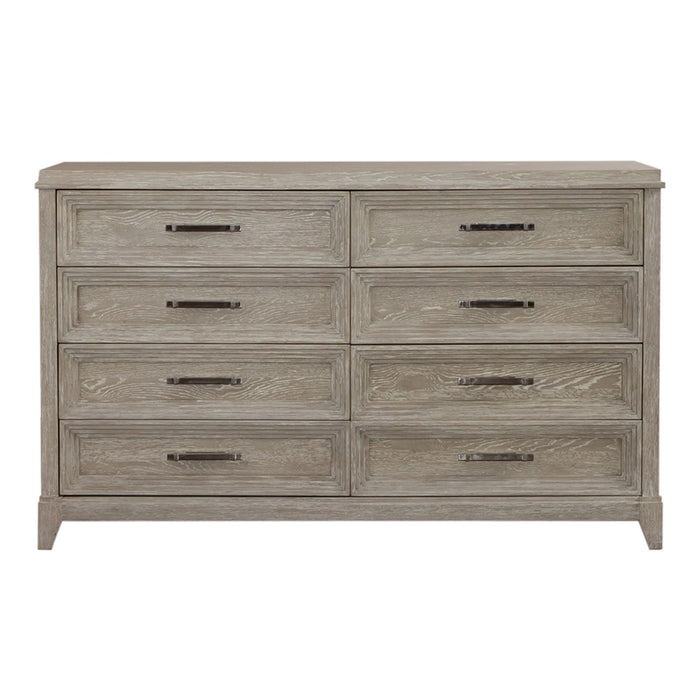 Belmar 8 Drawer Dresser in Washed Taupe and Silver Champagne - Discount Furniture World (Burlington,NC)