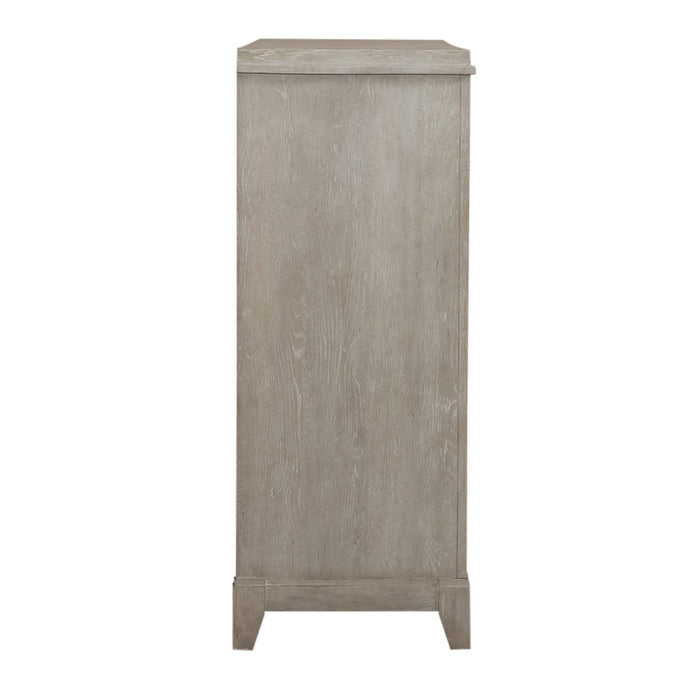 Belmar 9 Drawer Bureau Dresser in Washed Taupe and Silver Champagne - Discount Furniture World (Burlington,NC)