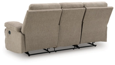 Side-Swipe Reclining Sofa with Drop Down Table - Discount Furniture World (Burlington,NC)