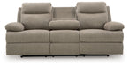Side-Swipe Reclining Sofa with Drop Down Table - Discount Furniture World (Burlington,NC)