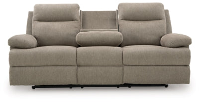 Side-Swipe Reclining Sofa with Drop Down Table - Discount Furniture World (Burlington,NC)