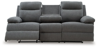 Side-Swipe Reclining Sofa with Drop Down Table - Discount Furniture World (Burlington,NC)