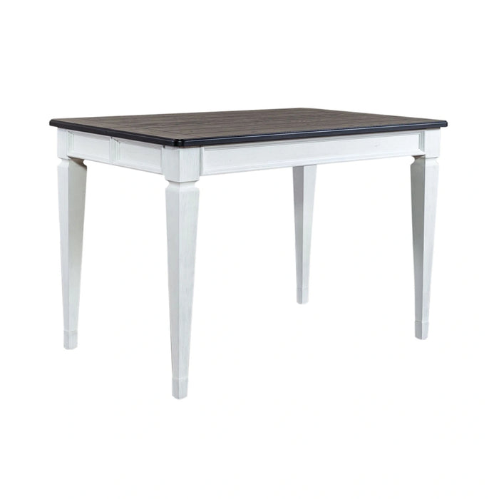 Allyson Park Pedestal Counter Height Leg Table in Wirebrushed White image