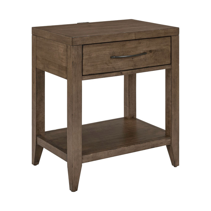 Shaker Lakes Open Nightstand w/ Charging Station - Discount Furniture World (Burlington,NC)
