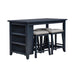 Brook Creek 5 Piece Counter Set- Navy - Discount Furniture World (Burlington,NC)