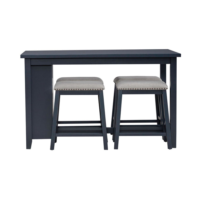 Brook Creek 5 Piece Counter Set- Navy - Discount Furniture World (Burlington,NC)